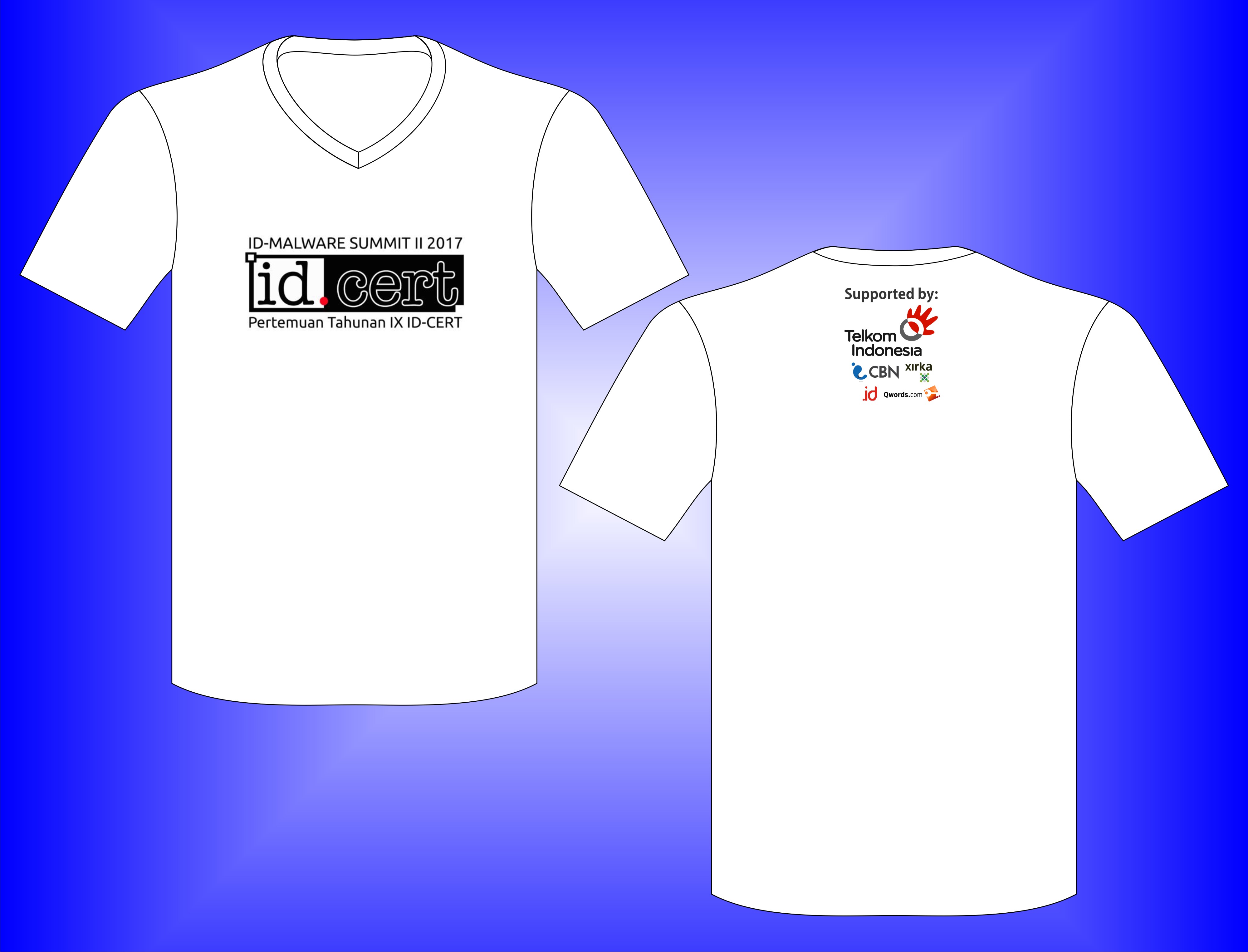 T-Shirt V-Neck Sablon Rubber