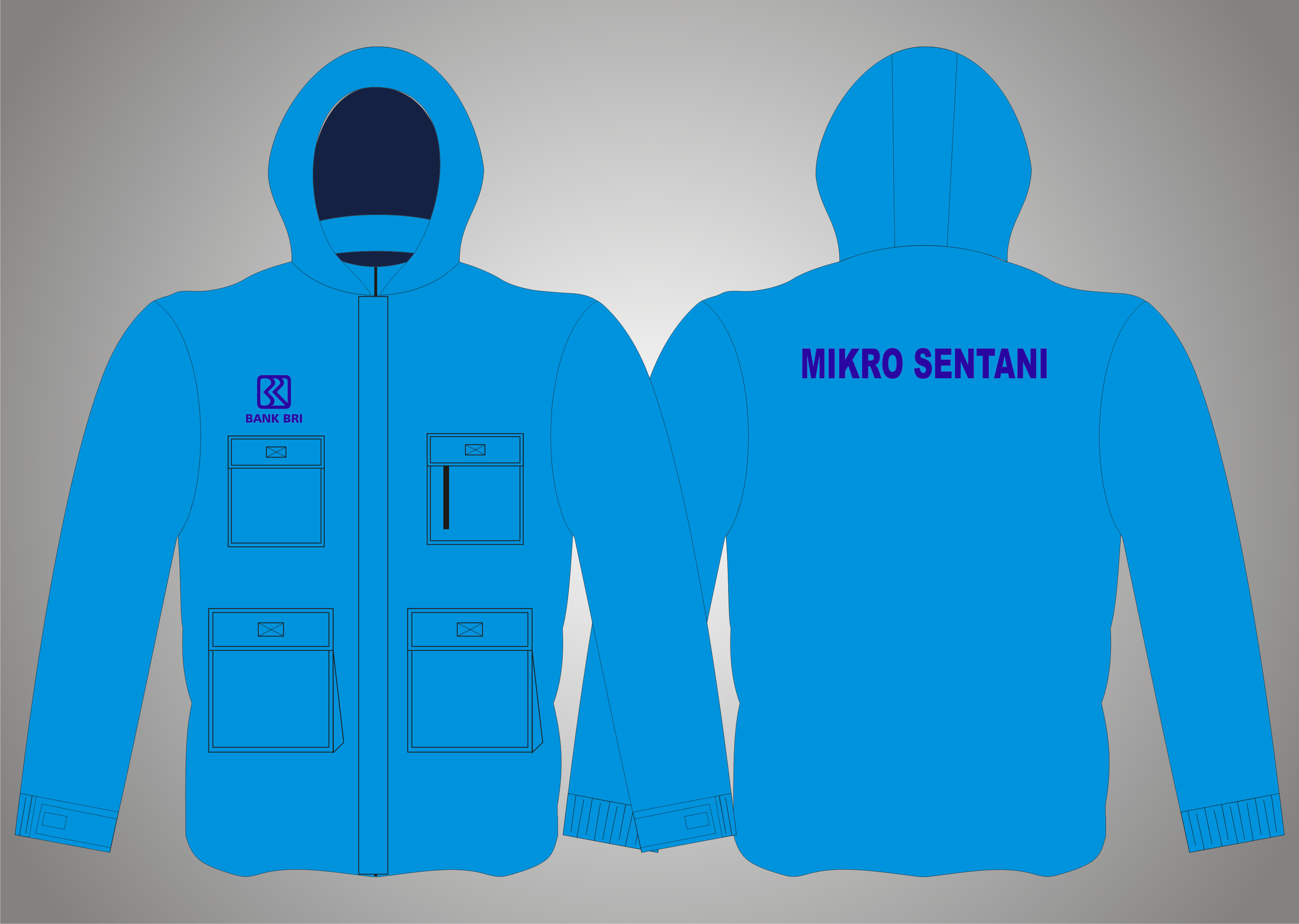 Jaket Hoodie Taslan Waterproof, BRI